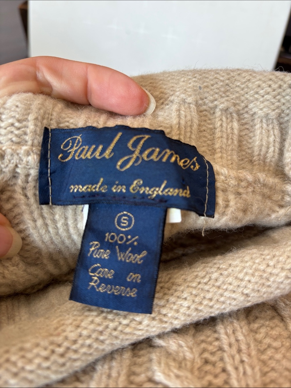 Paul James Cream Crewneck Sweater - 100% Pure Wool